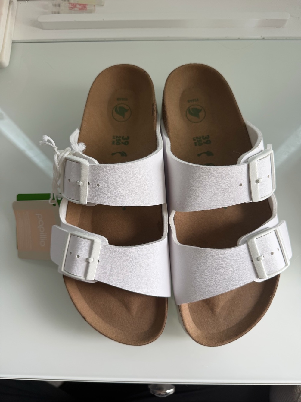 Papillio by Birkenstock Arizona Platform Vegan Sandals White EU 39 US 8.5